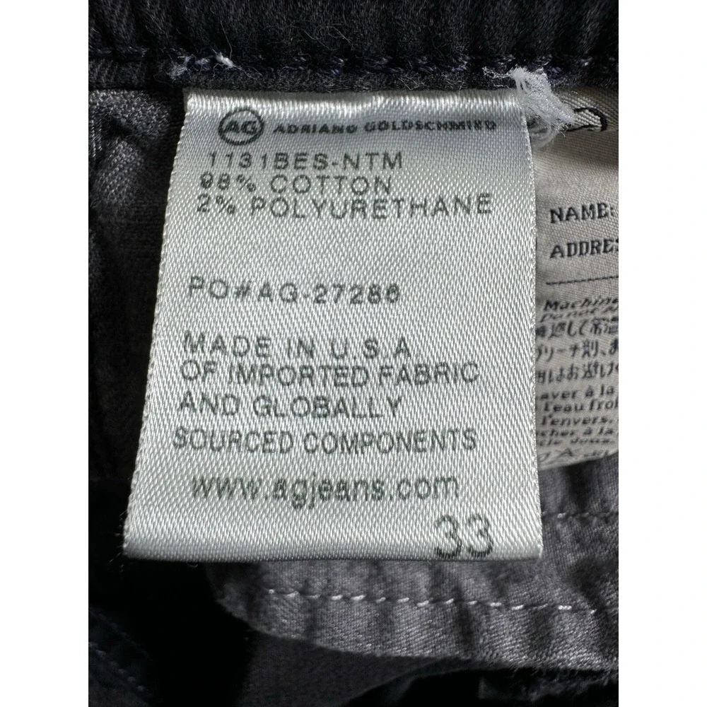 Adriano Goldschmied The Matchbox Slim Straight Black Pants Mens 33x27 Chinos